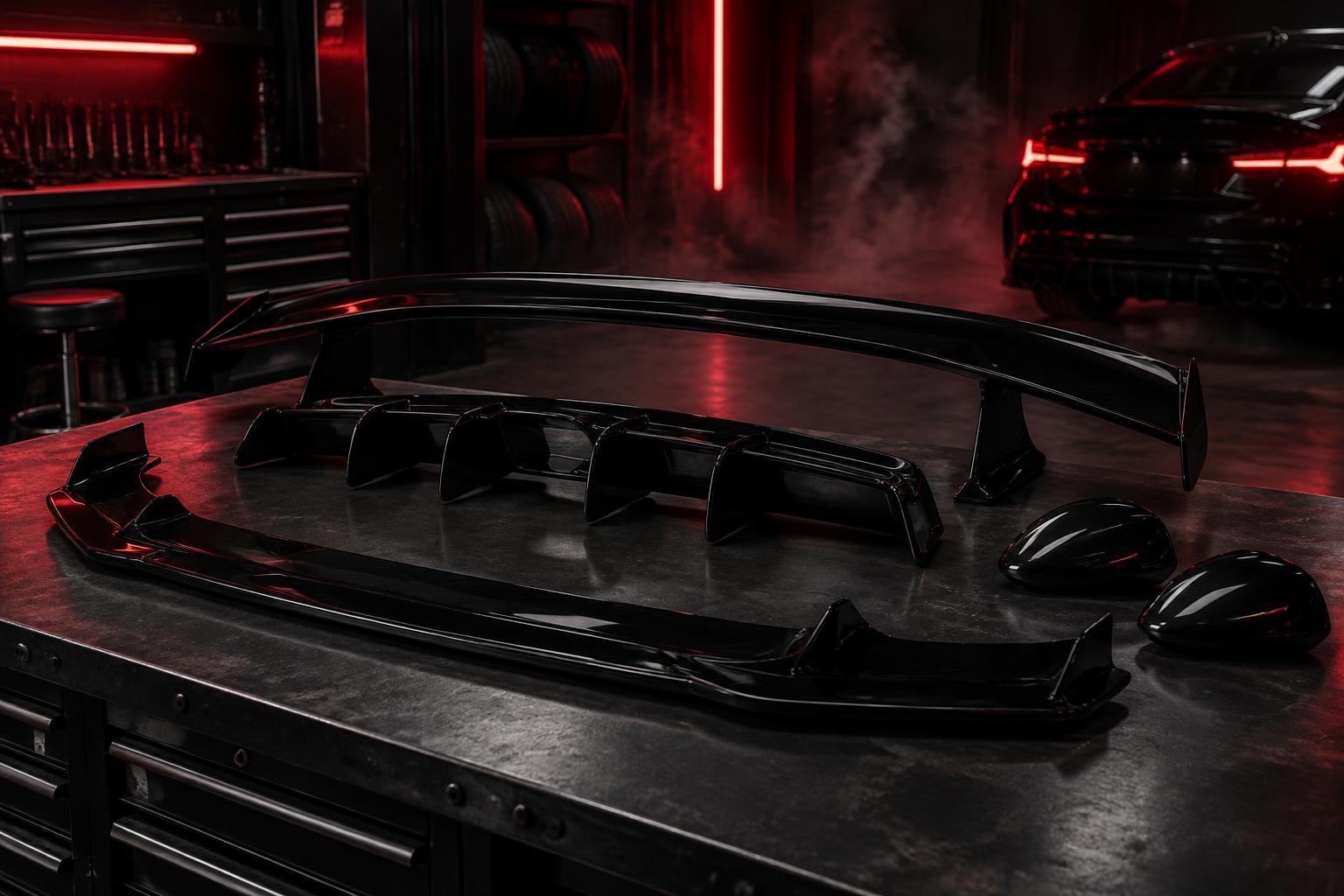 Automotive accessories in a workshop